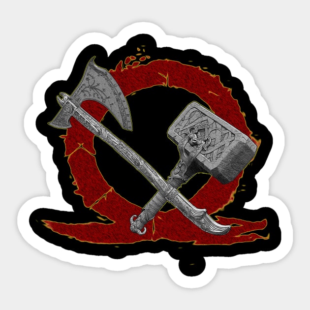 Axe & Hammer.GOD OF WAR Sticker by arxitrav